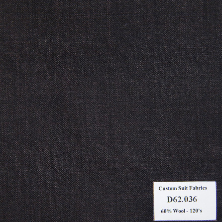  D62.036 Kevinlli V4 - Vải Suit 60% Wool - Nâu sẫm Trơn